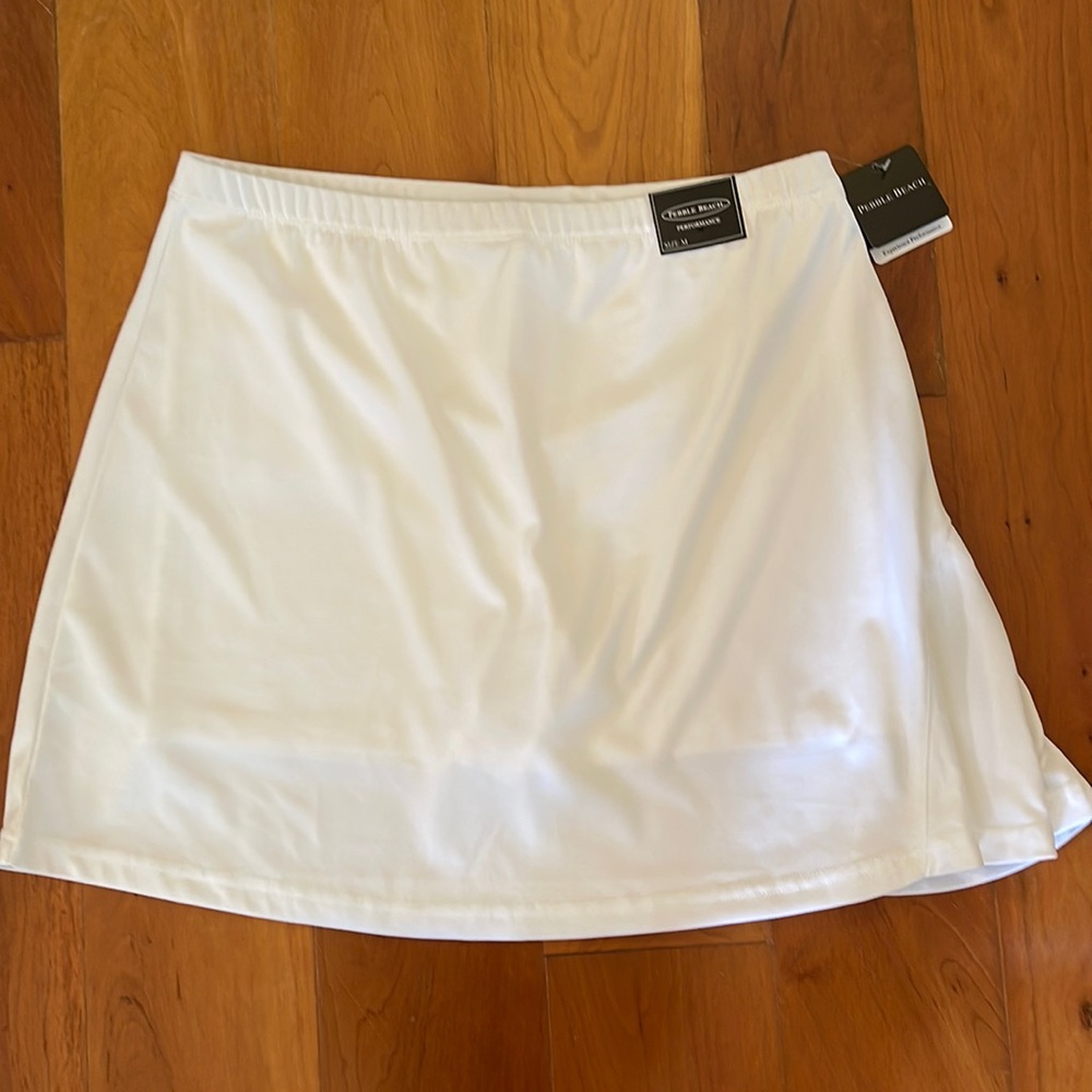 Pebble Beach White Tennis Skirt Size Medium